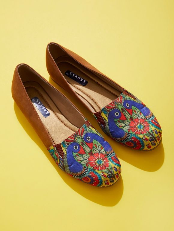 Multicolor Handcrafted Silk Madhubani Loafers