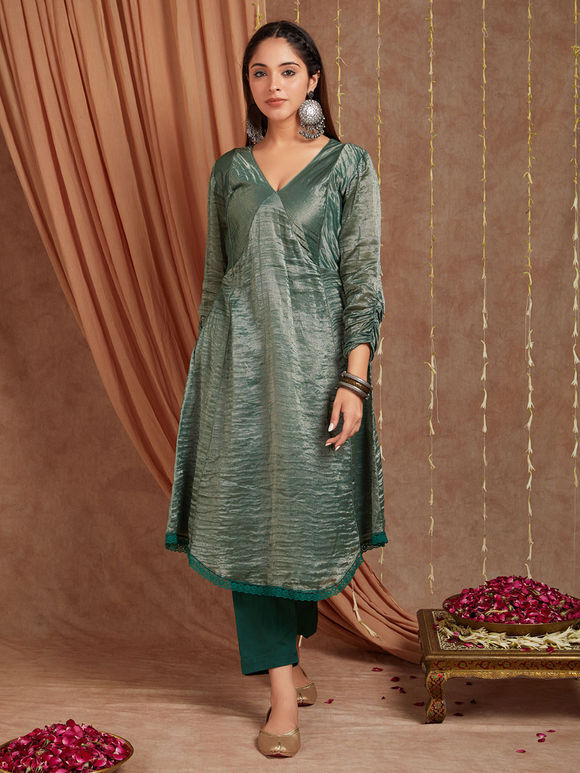 3 Pcs Gorgeous Readymade Stitched Kurti Set Chanderi Banarasi Silk Weaved  Kurti With Silk Pant Alongwith Banarasi Weaved Dupatta - Etsy