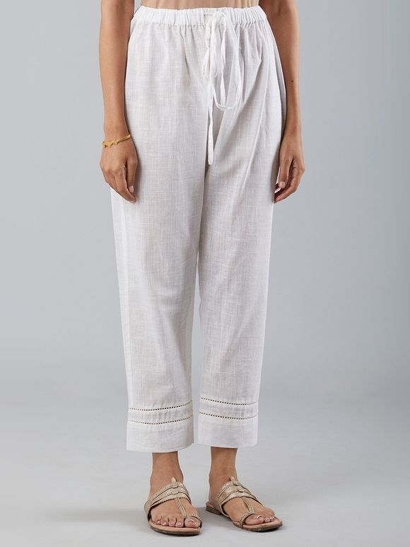 White Cotton Linen Pants