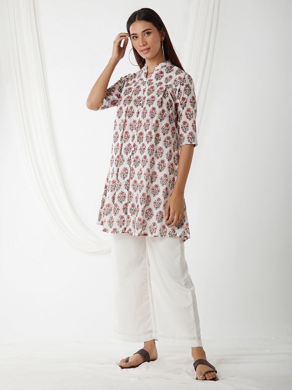 Buy Mulmul Baiguni Loose Pleated Top for Women