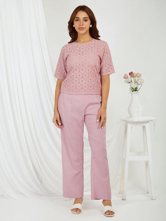 Sea Green Cotton Co-Ord Set Full Sleeves main image 1