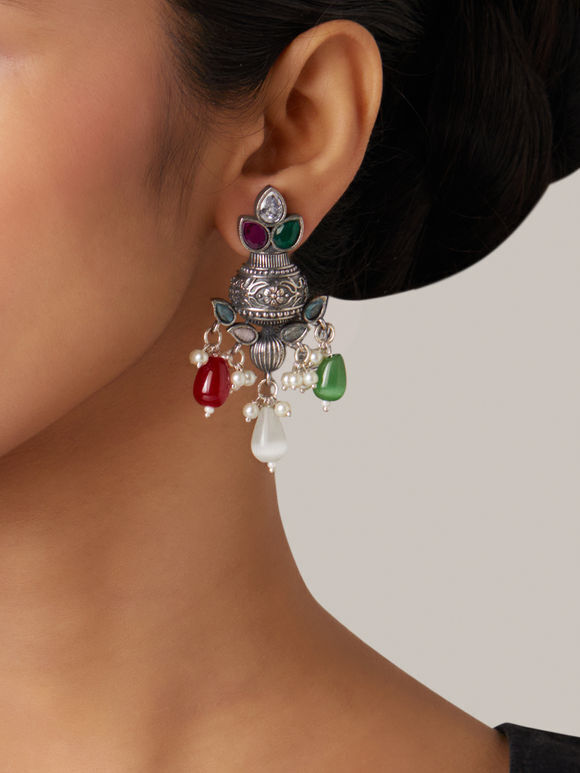 Multicolor Handcrafted Brass Earrings