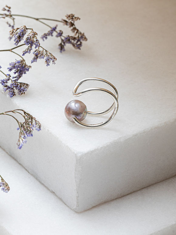 Silver Handcrafted Pearl Ring