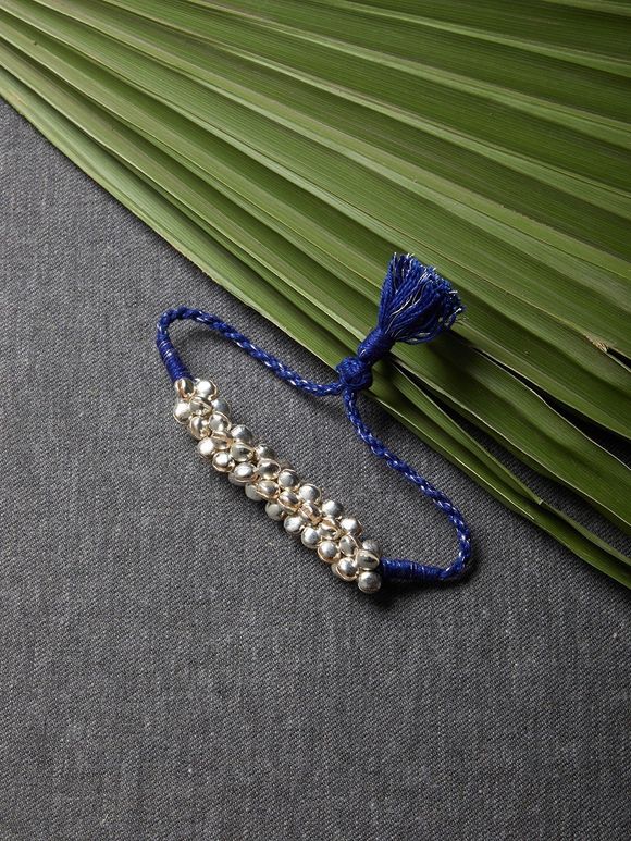 Blue Handcrafted Brass Ghungroo Bracelet