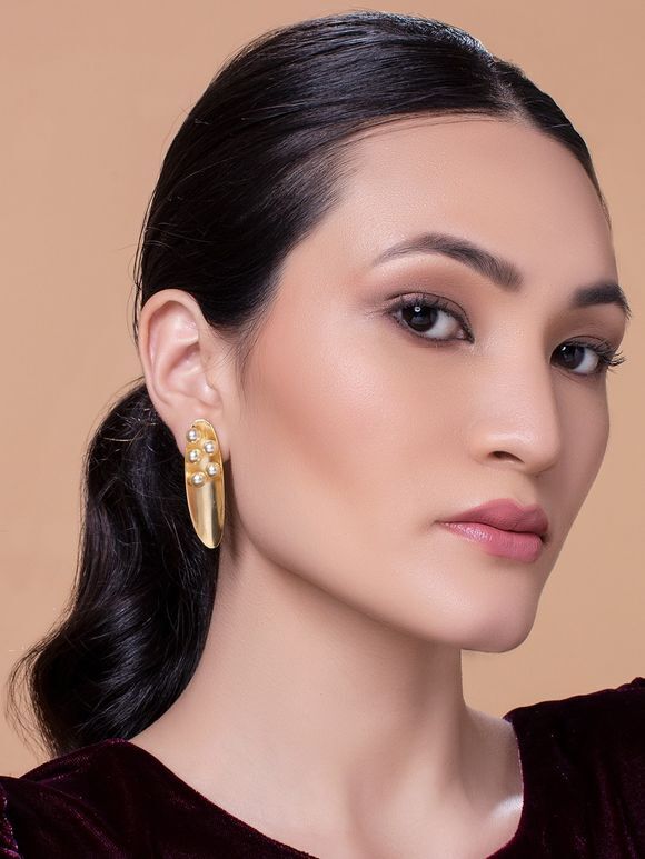 Gold Plated Handcrafted Brass Earrings