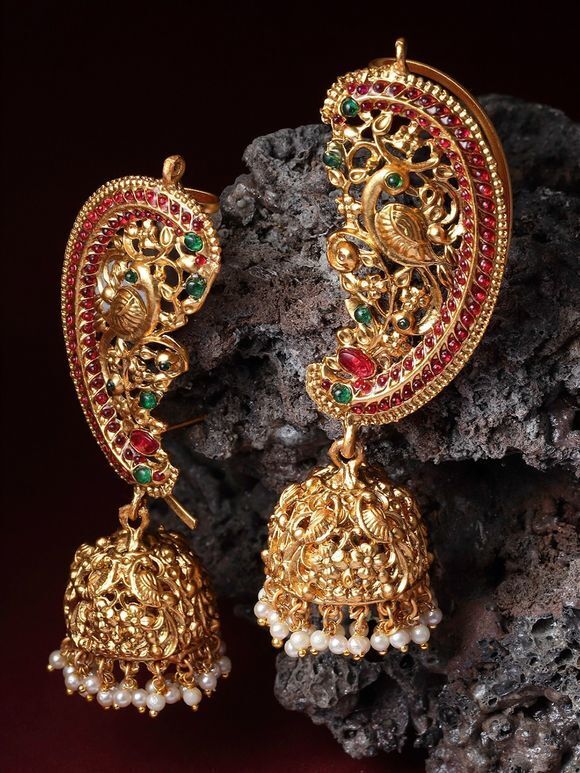 Gold Toned Handcrafted Metal Jhumkies