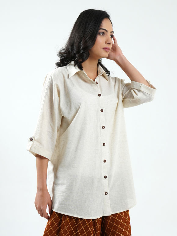 Ivory Cotton Linen Shirt