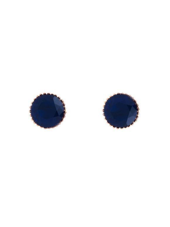 Blue Handcrafted Brass Stud Earrings