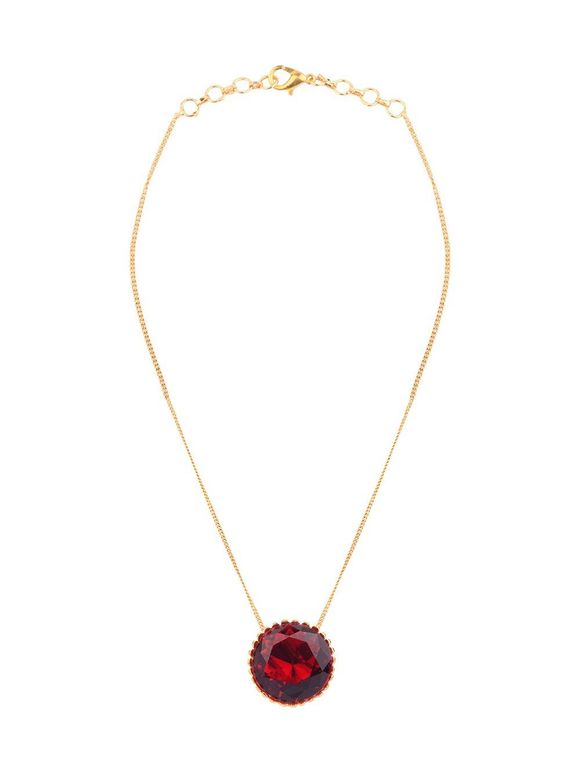 Gold Plated Red Handcrafted Brass Necklace