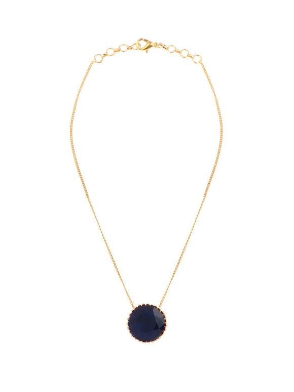 Gold Plated Blue Handcrafted Brass Necklace