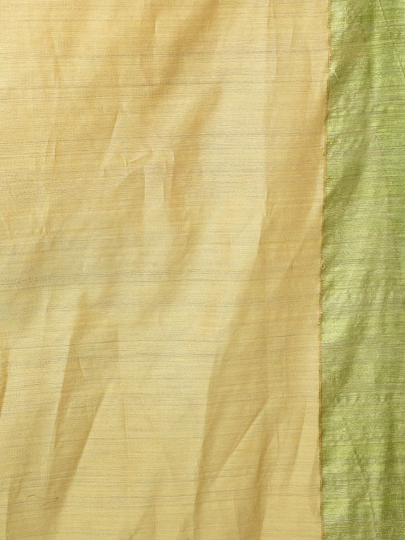 Yellow Green Kora Cotton Handwoven Banarasi Dupatta