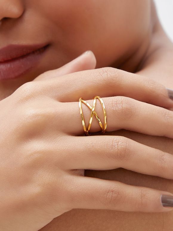 Gold Plated Handcrafted Brass Ring