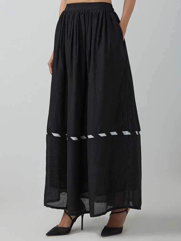 Black Chanderi Skirt