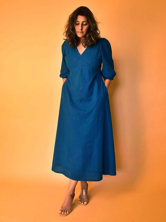 Blue Kala Cotton Dress