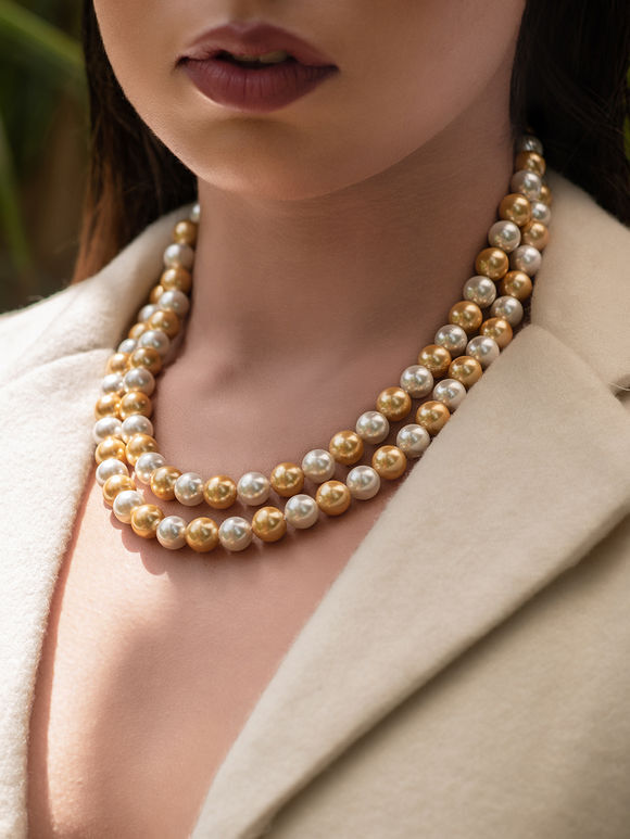 White Handcrafted Pearl Beaded Necklace