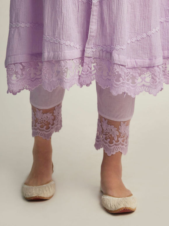 Lilac Lace Cotton Pants