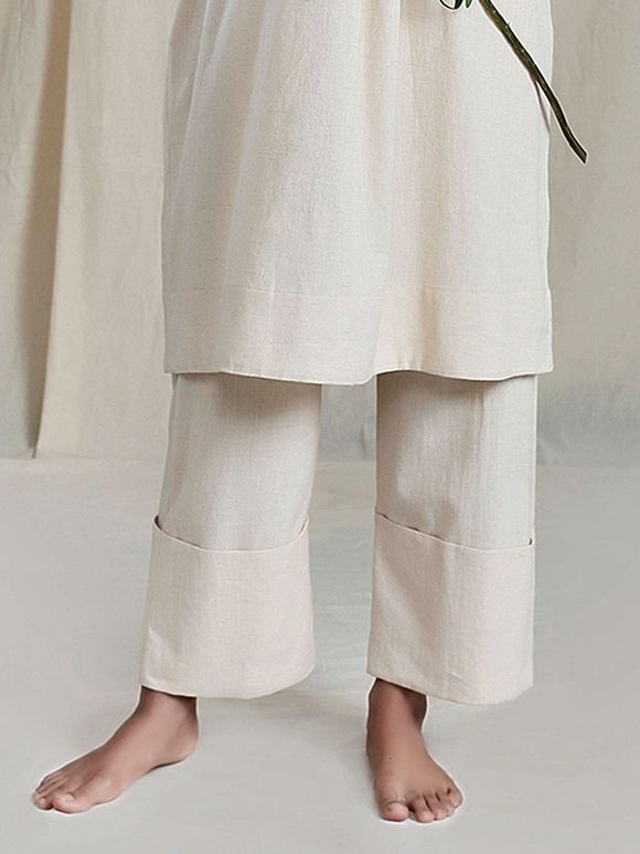 Ivory Handwoven Cotton Pants