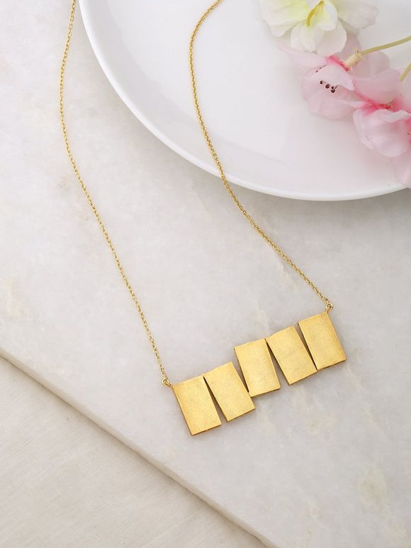 Gold Plated Handcrafted Brass Necklace