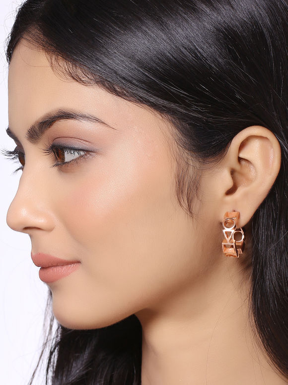 Rose Gold Handcrafted Brass Earrings