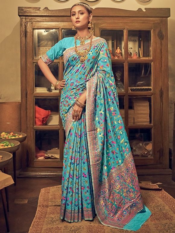 Buy Violet Silk Blend Saree, MSL-RE-526-E/MSL10DEC