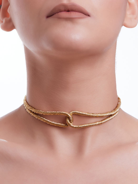 Gold Toned Handcrafted Brass Choker