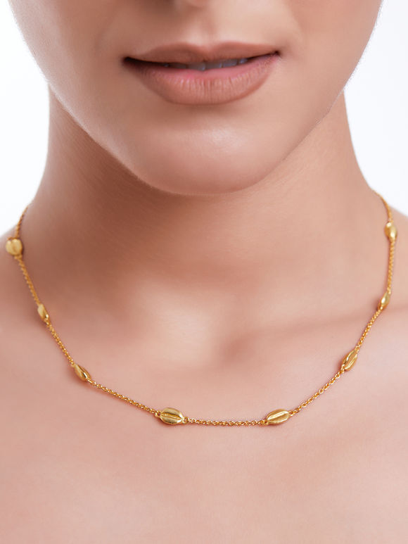 Gold Toned Handcrafted Brass Necklace