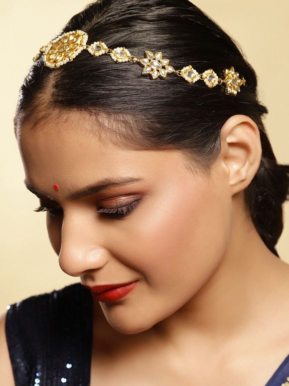 Gold Toned Handcrafted Metal Headband