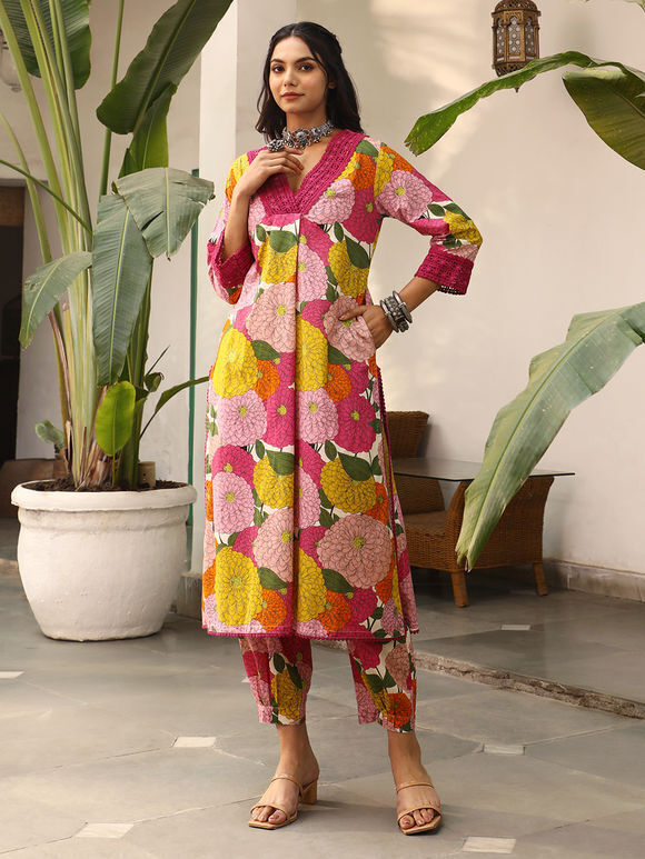 Thrilling Multi Color Silk Designer Embroidered Work Ruffle Plazo Kurt –  Saree Suit