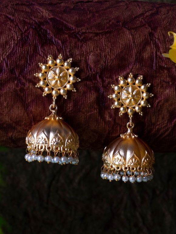 Gold Toned Handcrafted Brass Jhumkies