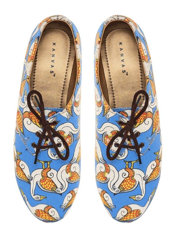 Blue Printed Canvas Shoes