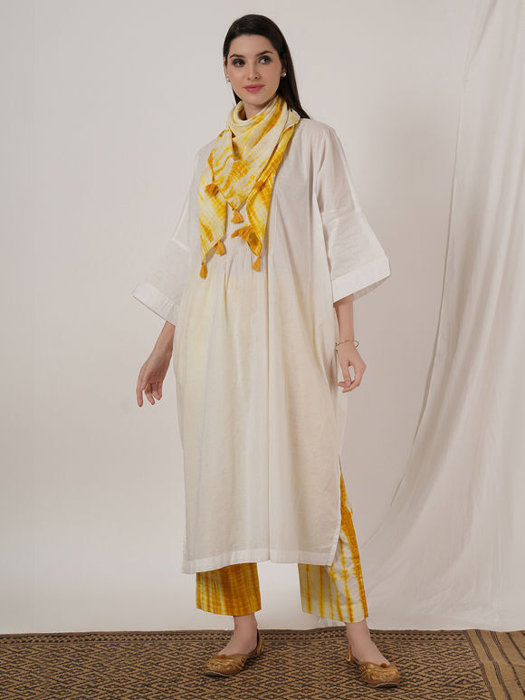 Mustard Yellow Tie and Dye Cotton Stole