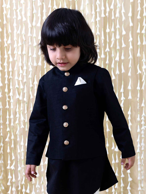 Black Silk Bundi Jacket