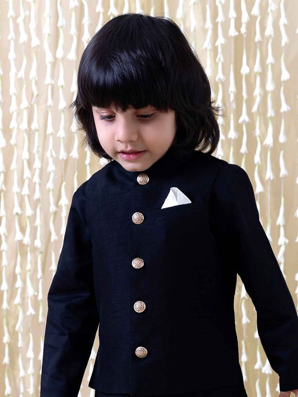 Black Silk Bundi Jacket